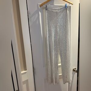 Sequin White Women's Pants